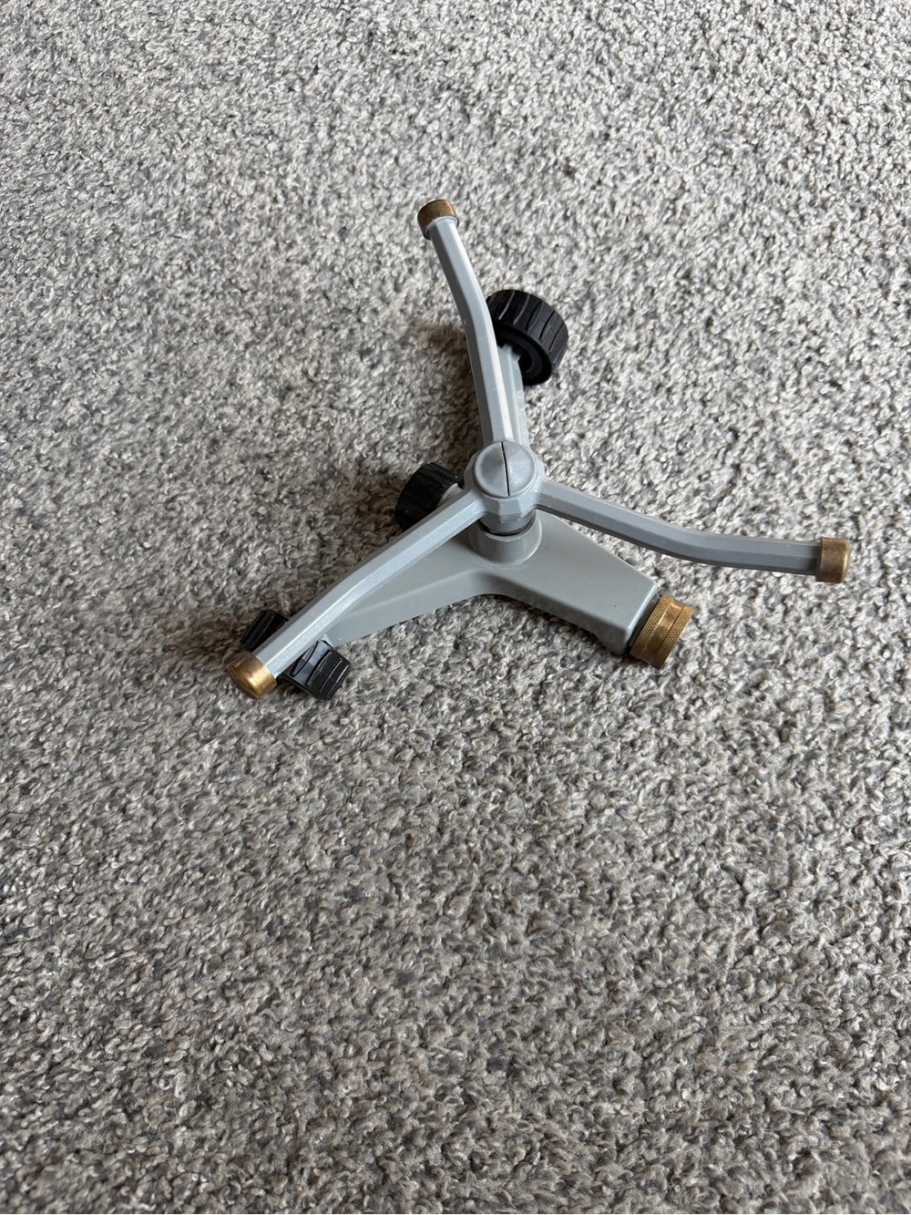 Gray and Gold Oscillating Lawn Sprinkler with Wheels - Picture 12 of 12